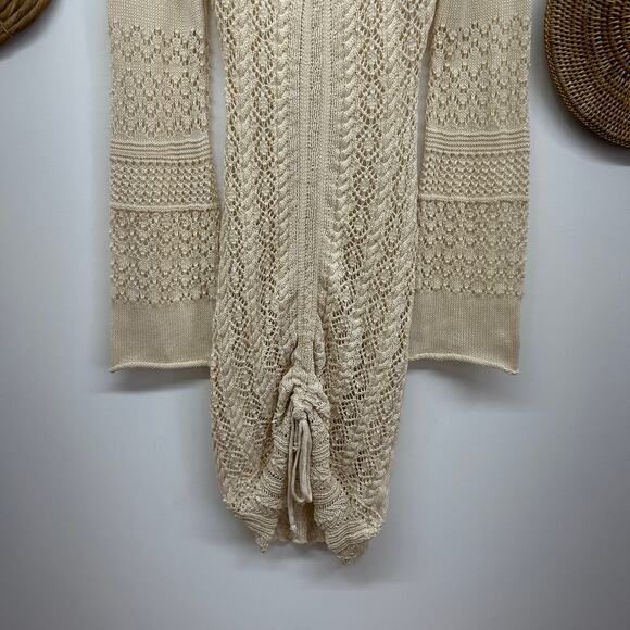 Revolve SNDYS Ruched Open Knit Fate Mini Dress Swimsuit Coverup Dress Medium - Picture 5 of 7